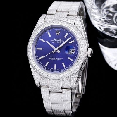 GB Factory Rolex's Oyster Perpetual Datejust 41 series Silver steel case with White diamonds Diameter 41mm watch